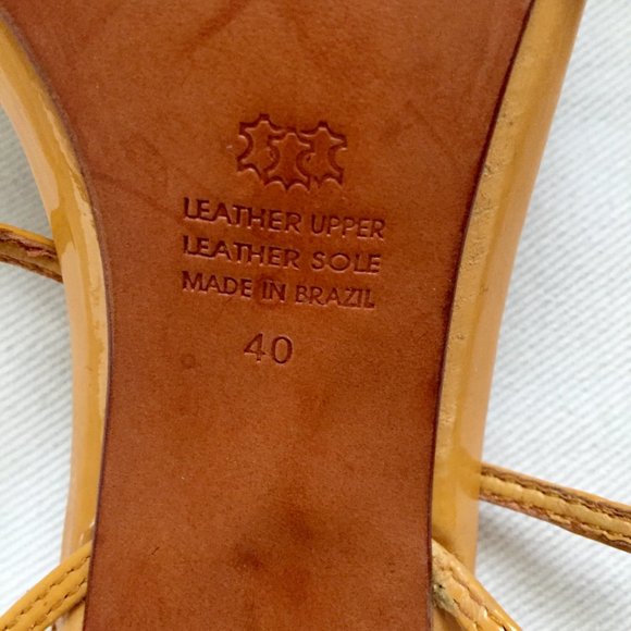 Aldo Leather Mustard Strappy Sandals Size 40 US/ 9 - Picture 8 of 8